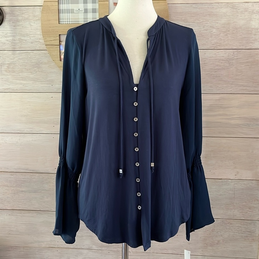 Michael Kors Elegant Navy Blue Women's Top S